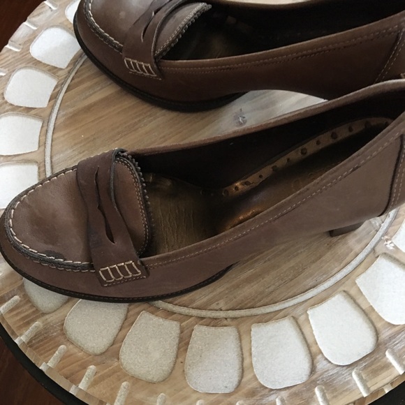 Michelle D leather heeled penny loafers - Picture 8 of 14